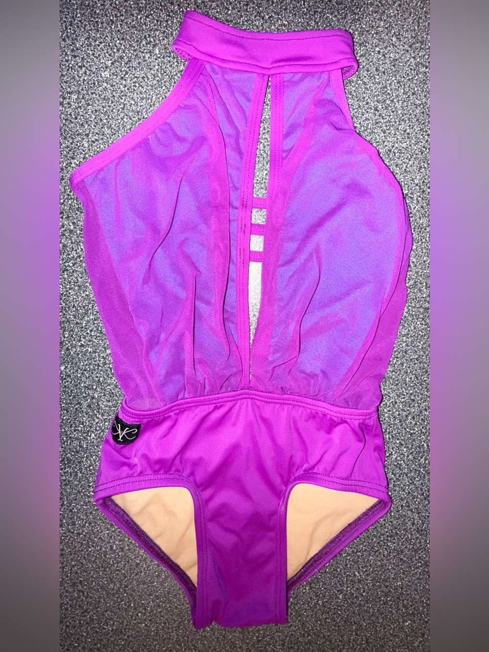 Kandi Kouture Dance Leotard Metallic Purple Size Child Medium
